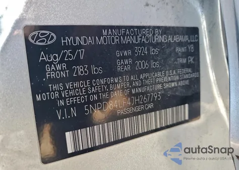 2018 Hyundai Elantra Sel from USA, damaged, VIN 5NPD84LF4JH267793